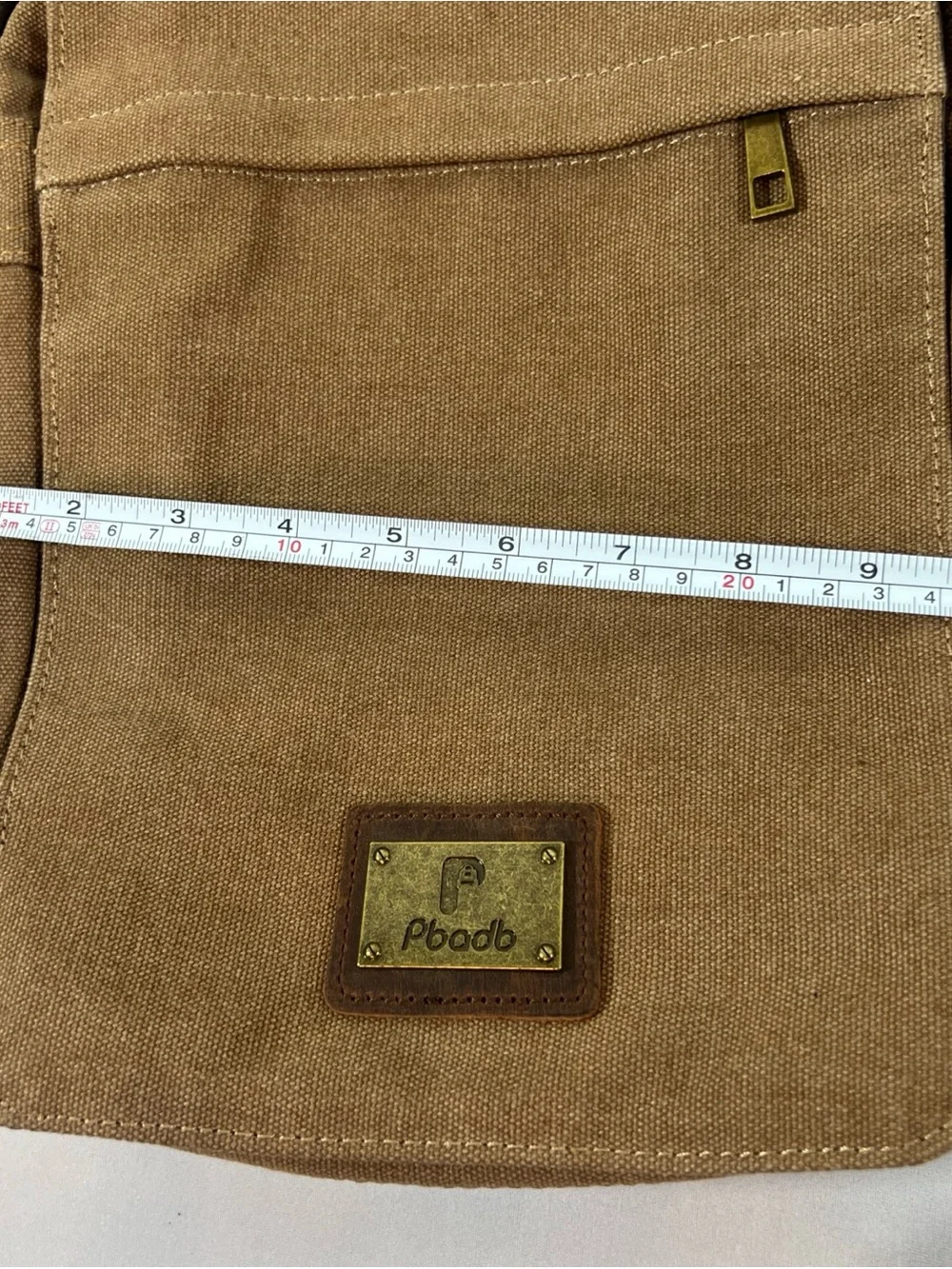 Vintage Pbadb Brown Canvas Messenger Bag Crossbody Shoulder Utility Travel Purse